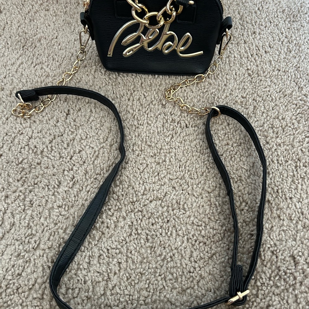 Mini Bebe crossbody purse | black with gold details - Picture 3 of 8